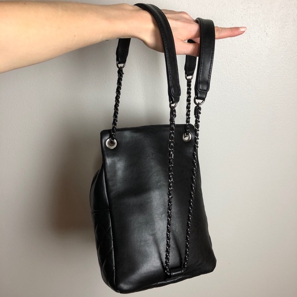 Mini Black Backpack w/ tassels and chain - Picture 8 of 8